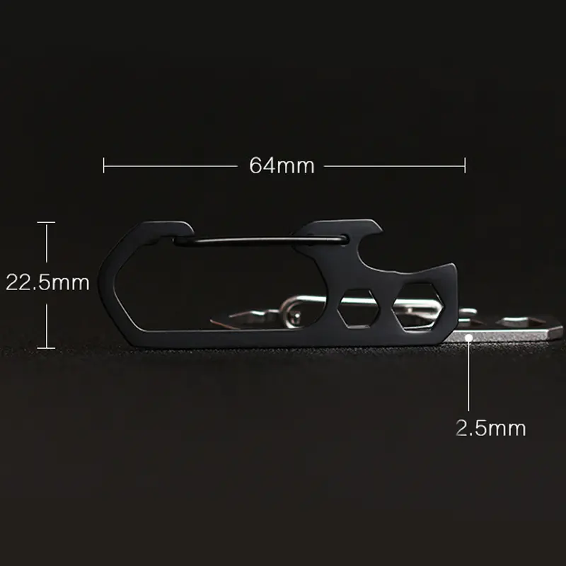 EDC Stainless Steel Mountaineering Buckle Keychain Hexagon Wrench Outdoor Tools