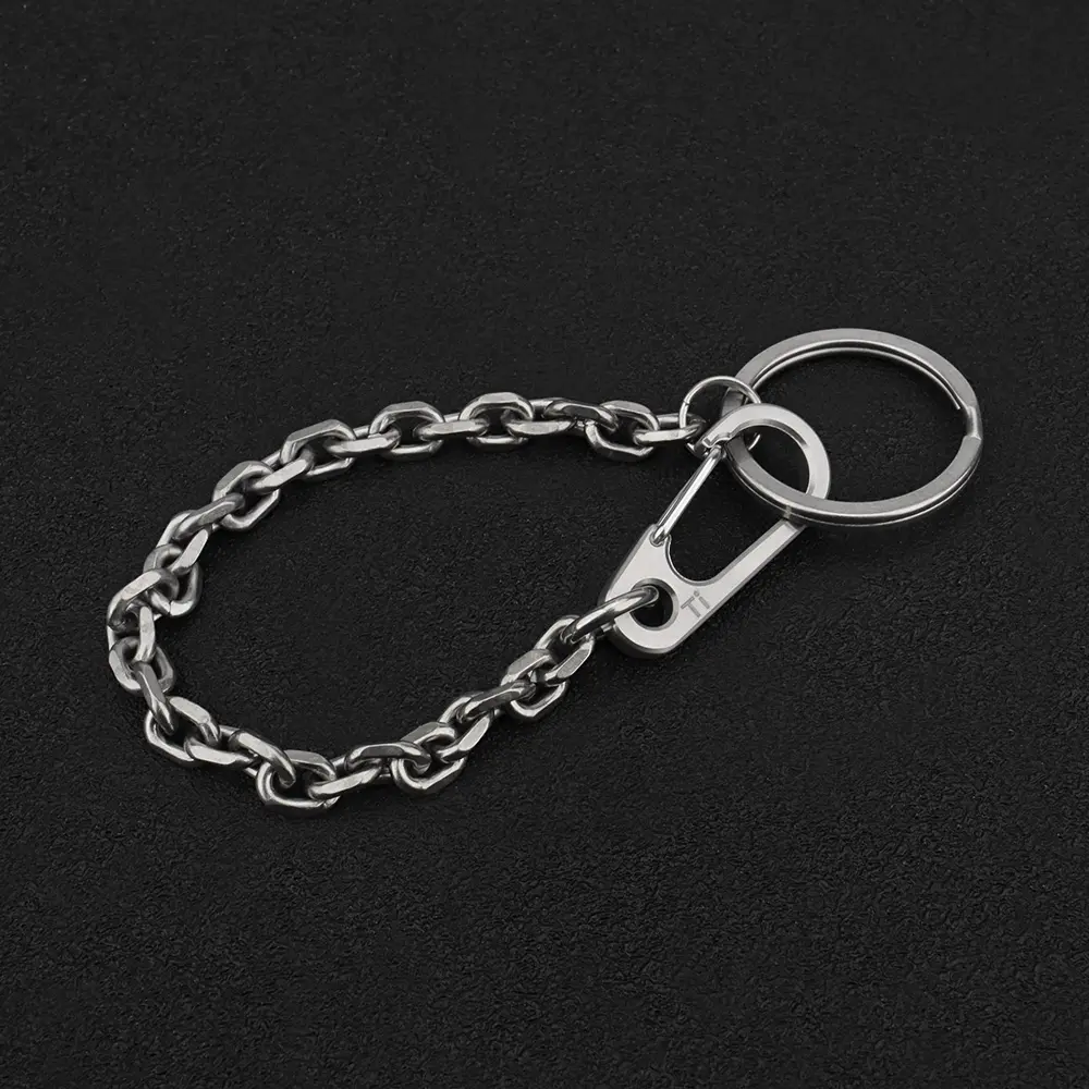 S/L Titanium Keychian Accessories DIY Waist Belt Buckle Titanium Alloy Chain Keyring Outdoor Tool EDC