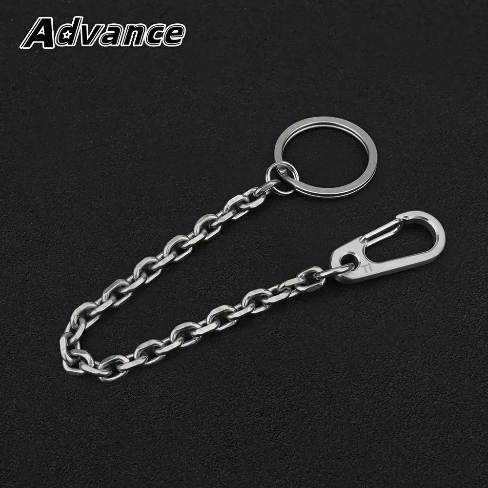 S/L Titanium Keychian Accessories DIY Waist Belt Buckle Titanium Alloy Chain Keyring Outdoor Tool EDC