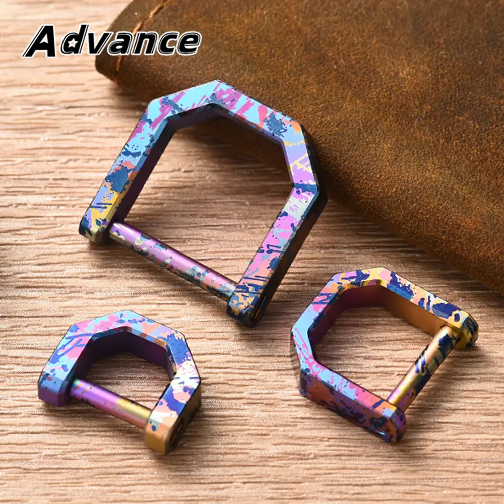 Colorful D Shape Titanium Alloy Buckle Multi-Tool Outdoor EDC Keychain Accessories
