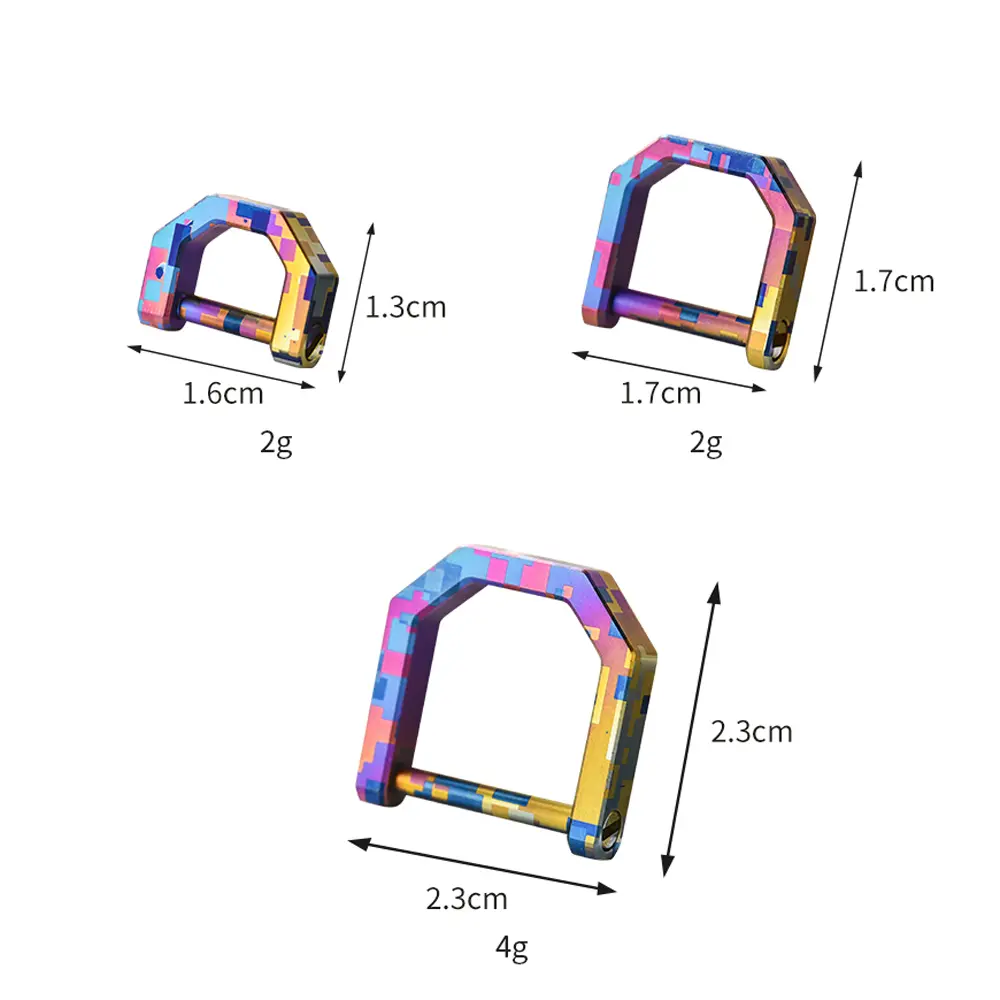 Colorful D Shape Titanium Alloy Buckle Multi-Tool Outdoor EDC Keychain Accessories