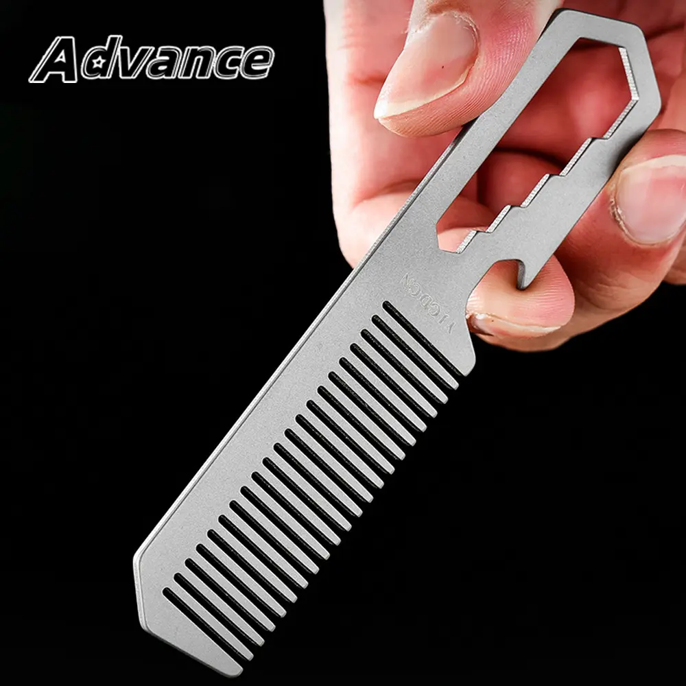 Titanium Alloy Comb Camping Multifunctional Wrench Ruler Bottle Opener Outdoor Small Tool
