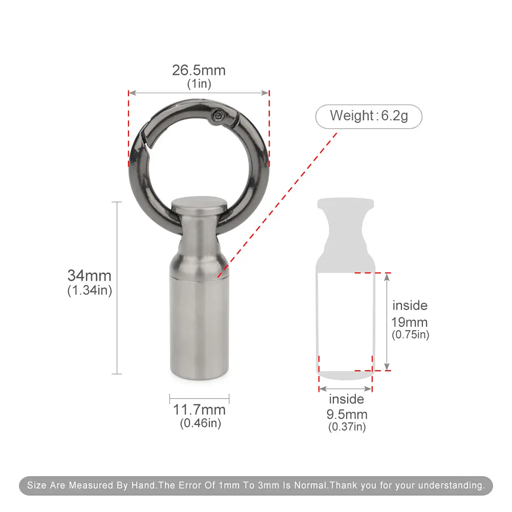 Mini Titanium Alloy Waterproof Pill Bottle Seal Canister Portable Box Storage Container with Keychain Outdoor Tool