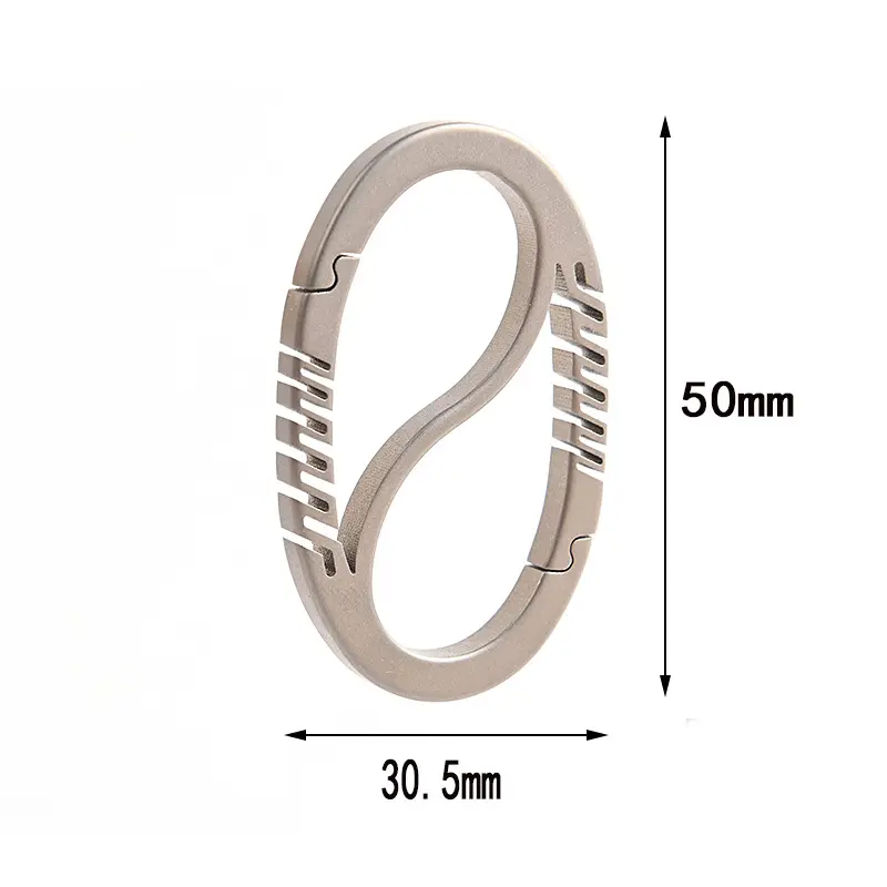 Oval Titanium Buckle Waist Belt Keychain Titanium Alloy Buckle Car Accessories Outdoor Camping Tool EDC