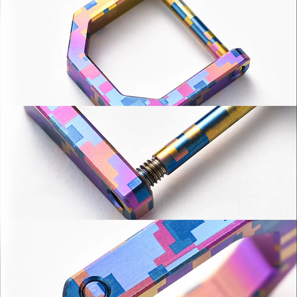 Colorful D Shape Titanium Alloy Buckle Multi-Tool Outdoor EDC Keychain Accessories