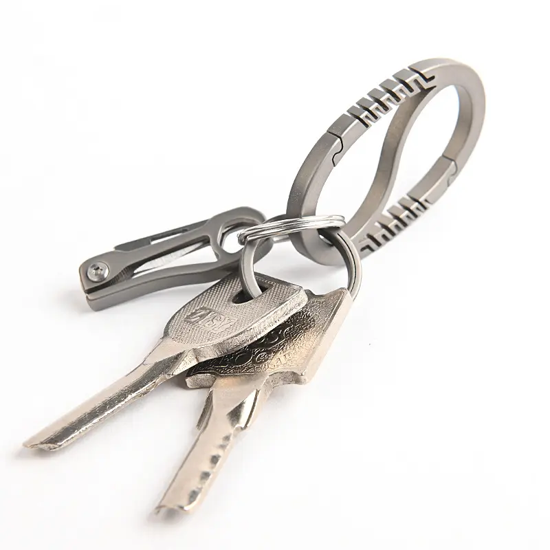 Oval Titanium Buckle Waist Belt Keychain Titanium Alloy Buckle Car Accessories Outdoor Camping Tool EDC