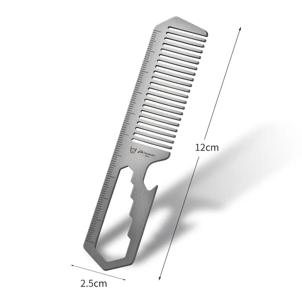 Titanium Alloy Comb Camping Multifunctional Wrench Ruler Bottle Opener Outdoor Small Tool