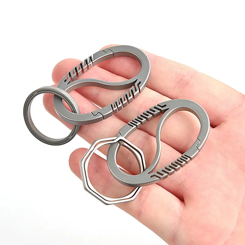 Oval Titanium Buckle Waist Belt Keychain Titanium Alloy Buckle Car Accessories Outdoor Camping Tool EDC