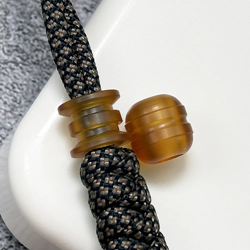 Resin Small Bead Paracord Umbrella Rope Beads Outdoor EDC Key Chain Flashlight Accessories