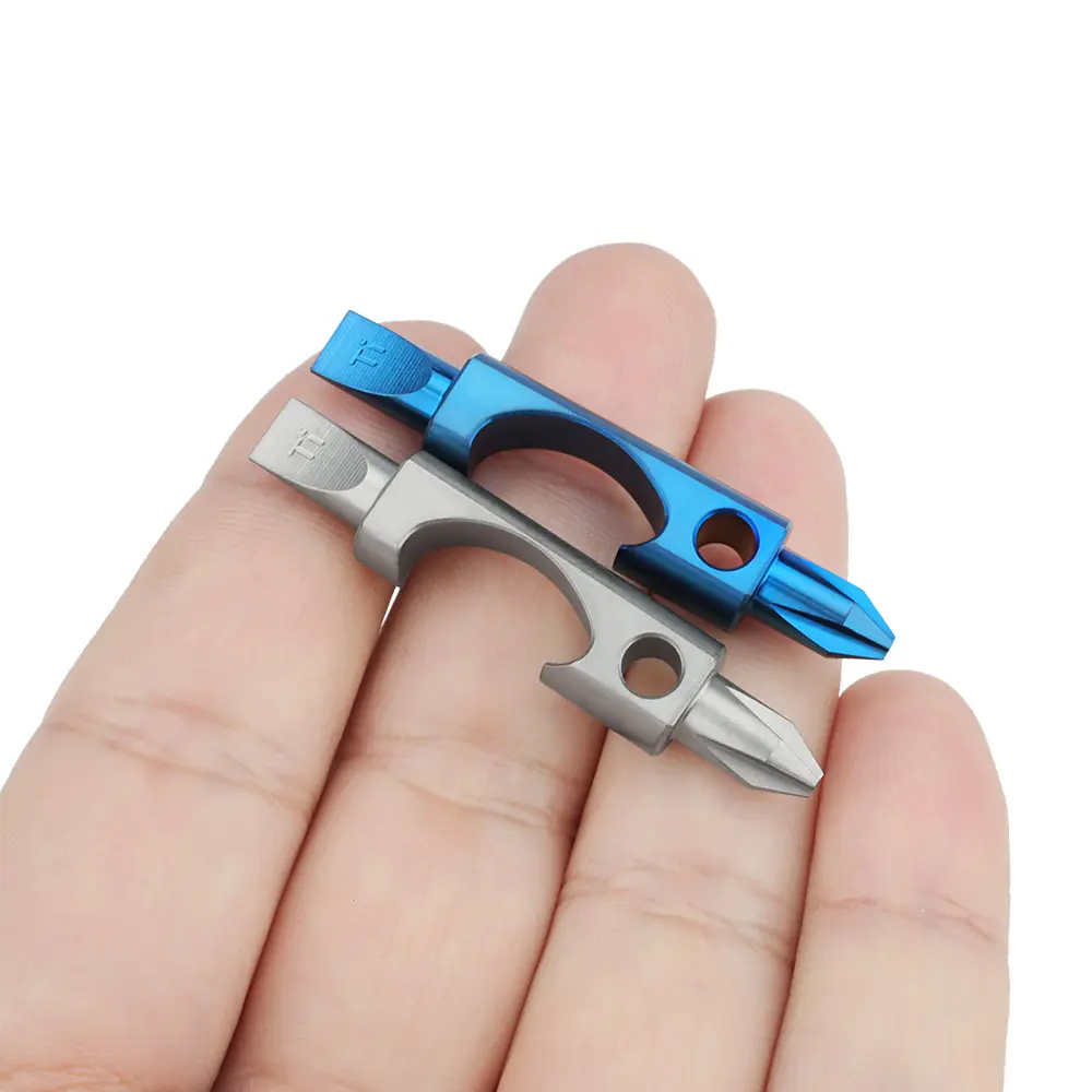 Portable EDC Tool Titanium Alloy Multifunctional Screwdriver Head Cross Shaped Pocket Multi Tool Outdoor