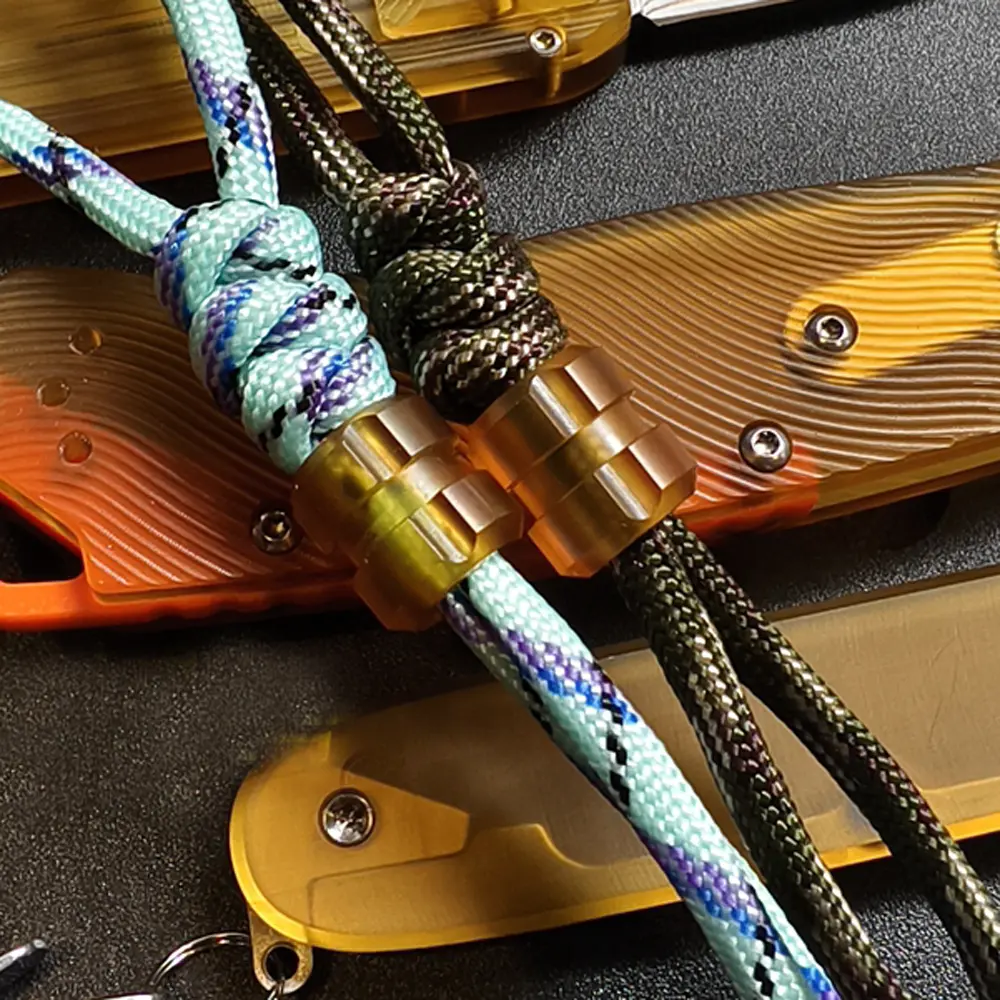Resin Small Bead Paracord Umbrella Rope Beads Outdoor EDC Key Chain Flashlight Accessories