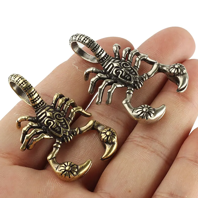 Scorpion Knife Beads Copper Pendant Brass EDC Paracord Scorpion Brass Key Ring Accessories