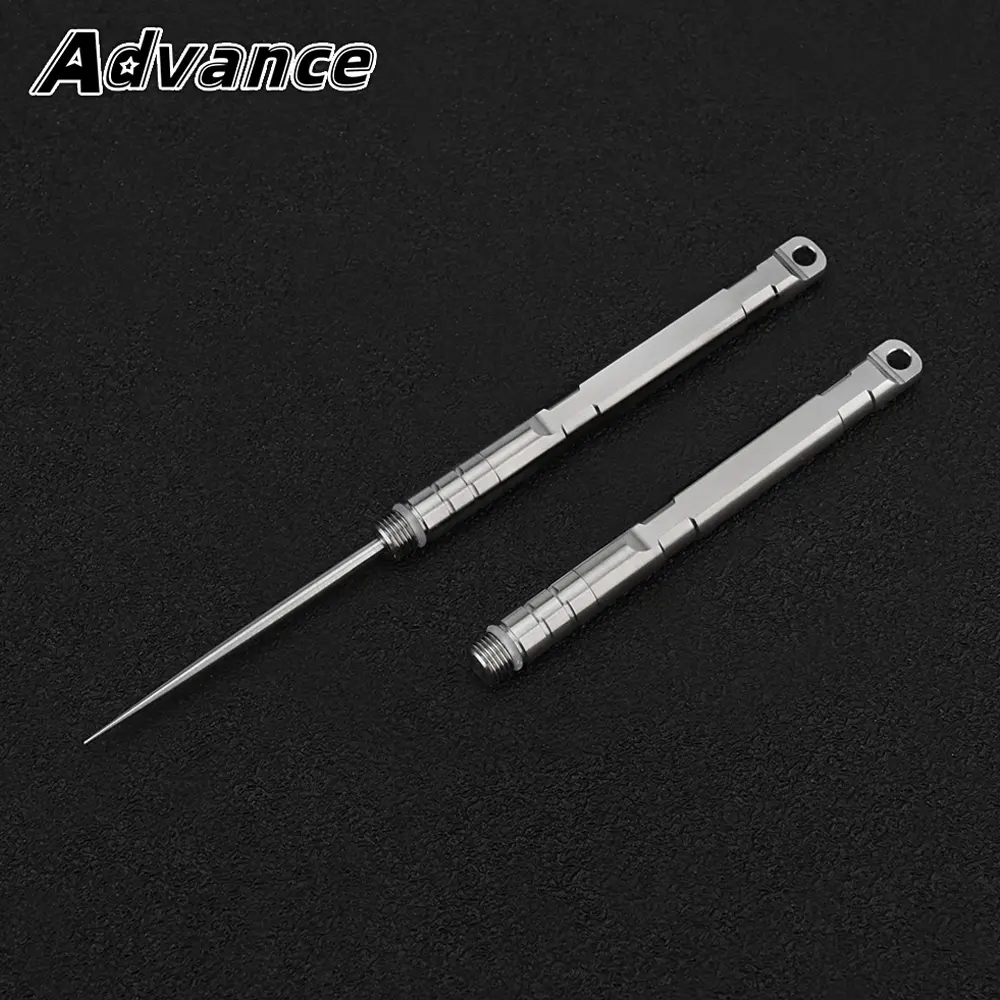 1pc Titanium Alloy Toothpick Key Chain Accessories Fruit Stick Toothpick Holder Portable Outdoor EDC Tool