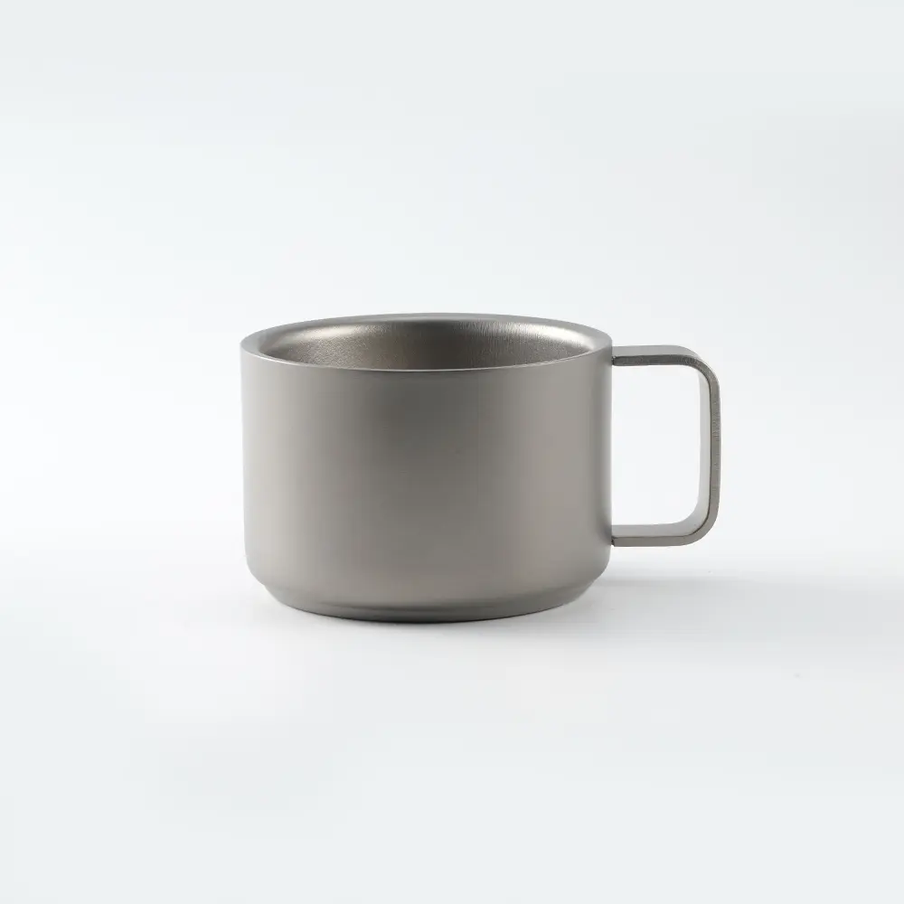 Small Size Coffee Cup Titanium Alloy Double Layer Cup Outdoor Camping Tableware Teacup