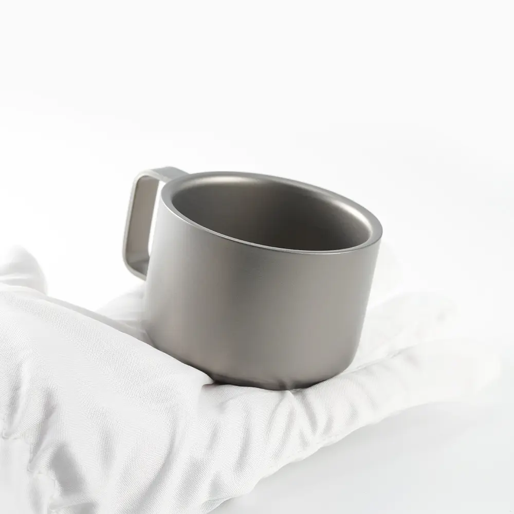 Small Size Coffee Cup Titanium Alloy Double Layer Cup Outdoor Camping Tableware Teacup
