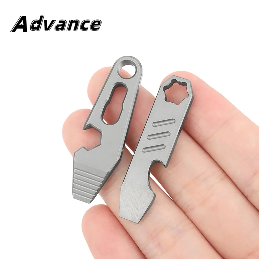 Titanium Mini Bottle Opener Multi-Tool Titanium Alloy Outdoor EDC Key Chain Accessories