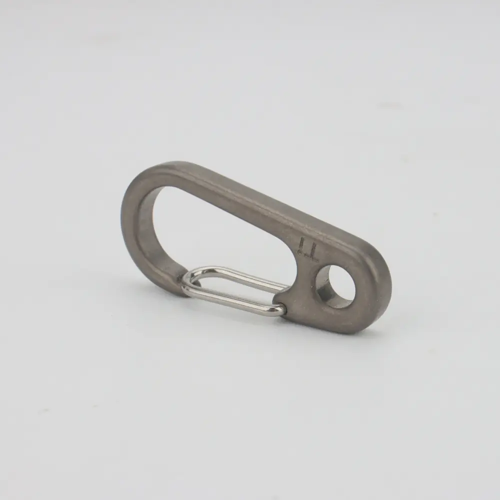 3pcs Gray Titanium Alloy Keychain EDC Outdoor Tool Titanium Buckle Key Ring