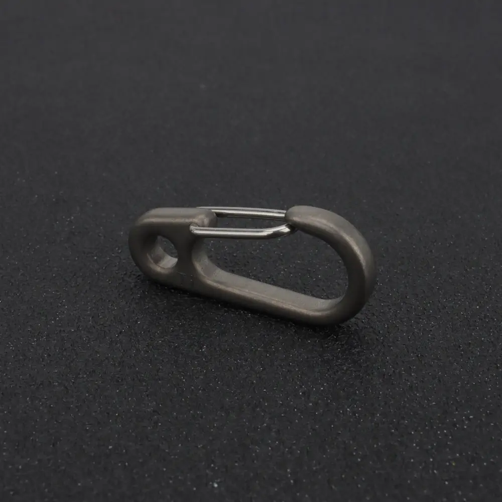 3pcs Gray Titanium Alloy Keychain EDC Outdoor Tool Titanium Buckle Key Ring