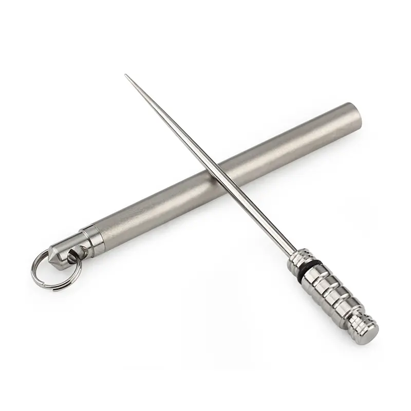 Titanium Alloy Outdoor EDC Toothpick Bottle Fruit Fork Camping Tool Titanium Toothpick Lightweight Portable Multi