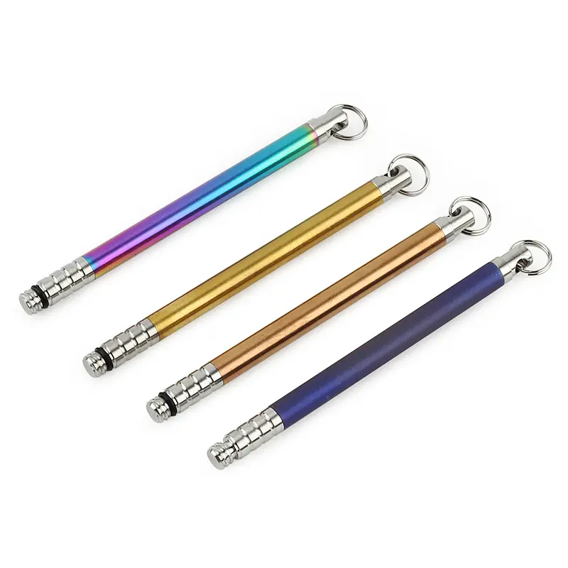 Titanium Alloy Outdoor EDC Toothpick Bottle Fruit Fork Camping Tool Titanium Toothpick Lightweight Portable Multi
