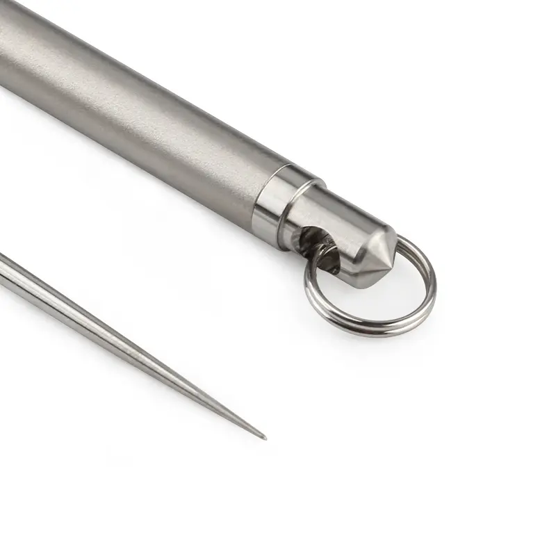 Titanium Alloy Outdoor EDC Toothpick Bottle Fruit Fork Camping Tool Titanium Toothpick Lightweight Portable Multi