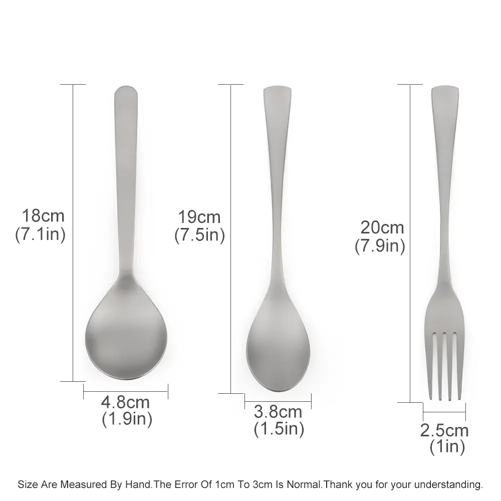 3pcs Titanium Spoon Set Tableware Dessert Picnic Fork Outdoor Kitchen Travel Camping