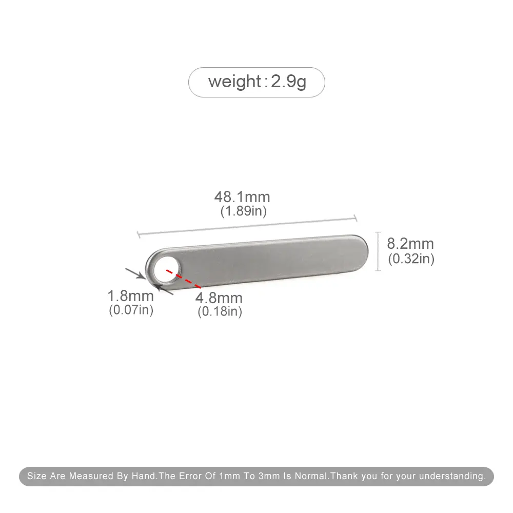 Blank Titanium Alloy Plate Keychain Pendant Accessories