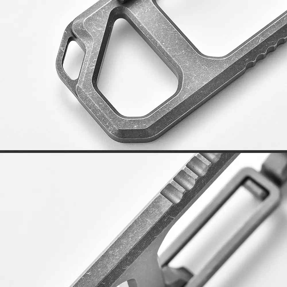 Titanium Alloy Simple Keychain Multi Functional Buckle EDC Outdoor Tool Keyring