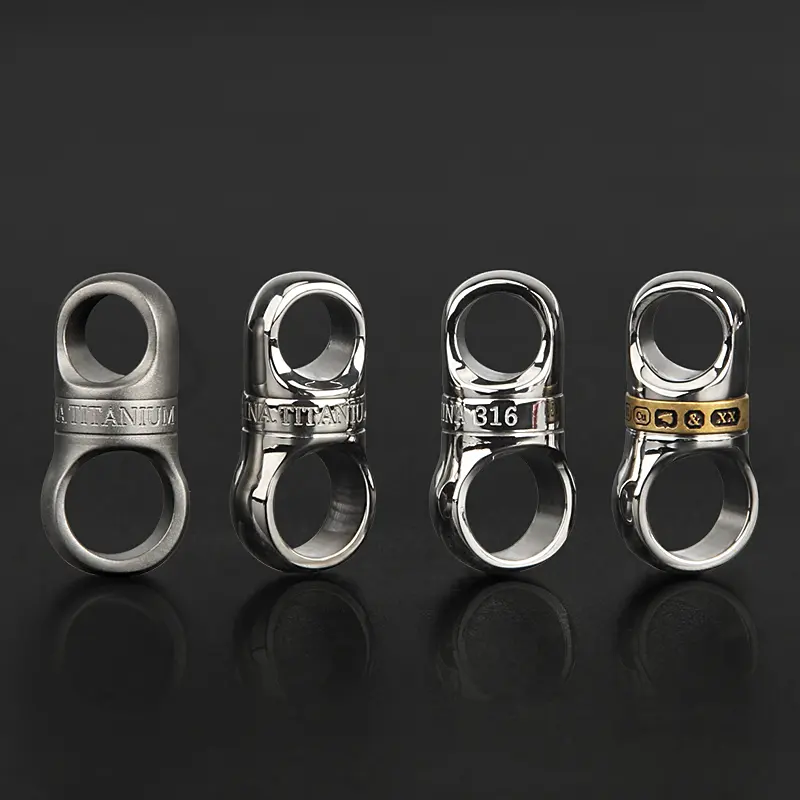 Titanium Alloy Brass Keychain Accessories Car Key Ring Outdoor Small  Tool 360° Rotatable Keyring