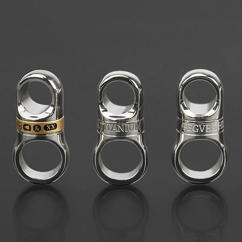 Titanium Alloy Brass Keychain Accessories Car Key Ring Outdoor Small  Tool 360° Rotatable Keyring