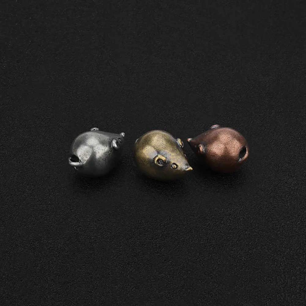Brass Mouse Shape Bead Paracord Lanyard Pendant Bead DIY Pendant