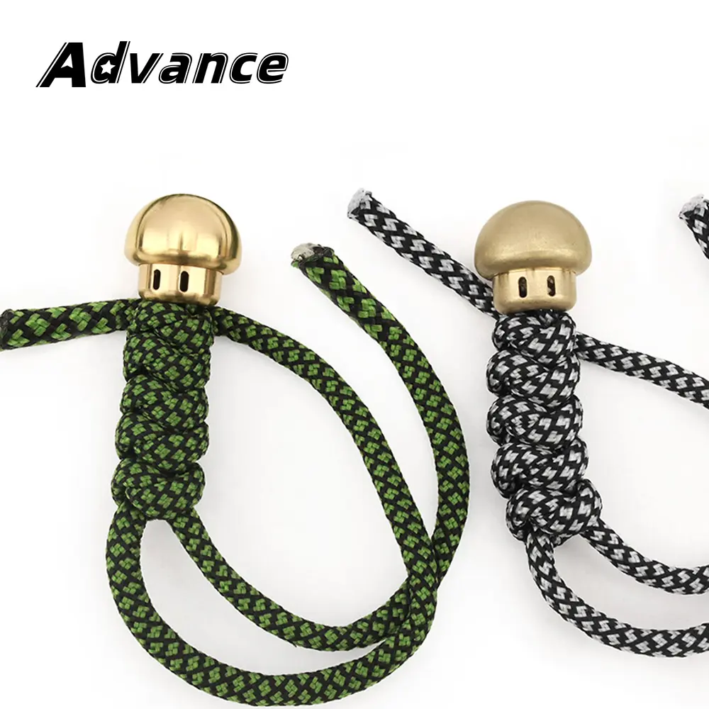 Mushroom Shape Brass Knife Bead Rope Paracord Lanyard Tail Pendant Bead DIY