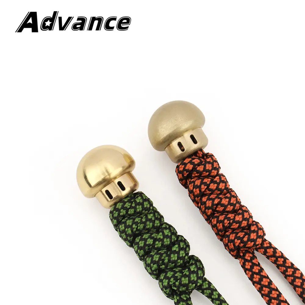 Mushroom Shape Brass Knife Bead Rope Paracord Lanyard Tail Pendant Bead DIY
