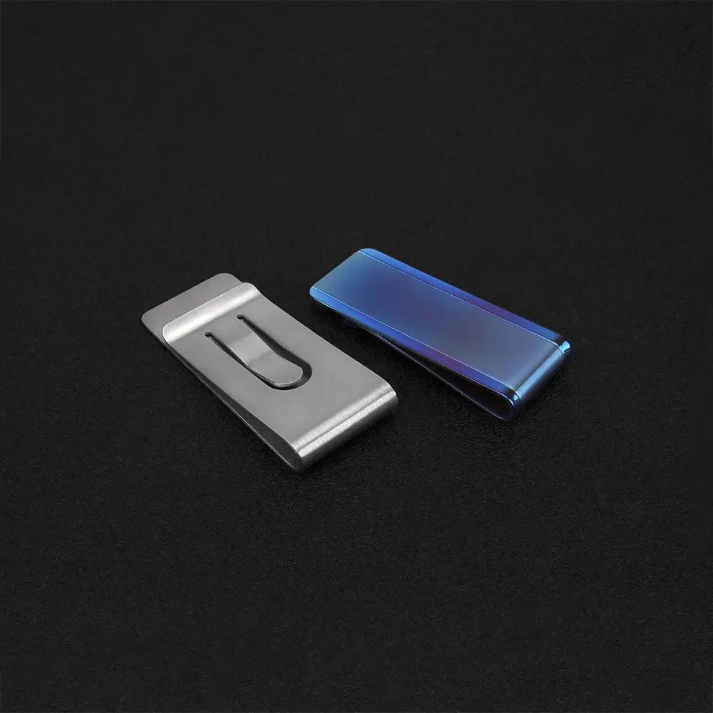 Blue/Silvery Titanium Alloy Money Clip EDC Pocket Tool Multifunctional Holder Bottle Opener EDC Outdoor Camping