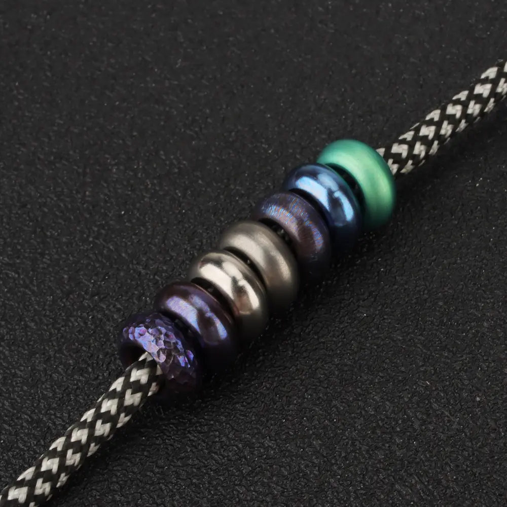 1pc Mini Bead Titanium Alloy Small Bead Paracord Rope Beads DIY Pendant