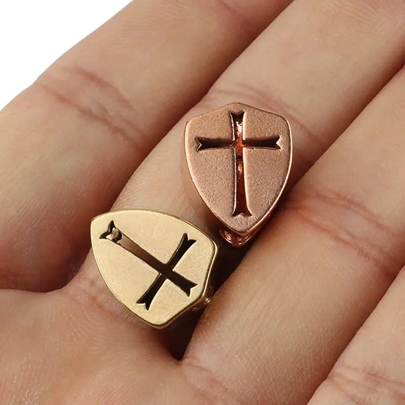 Brass Knife Beads Umbrella Rope DIY EDC Red Copper Cross Lanyard Paracord Bead