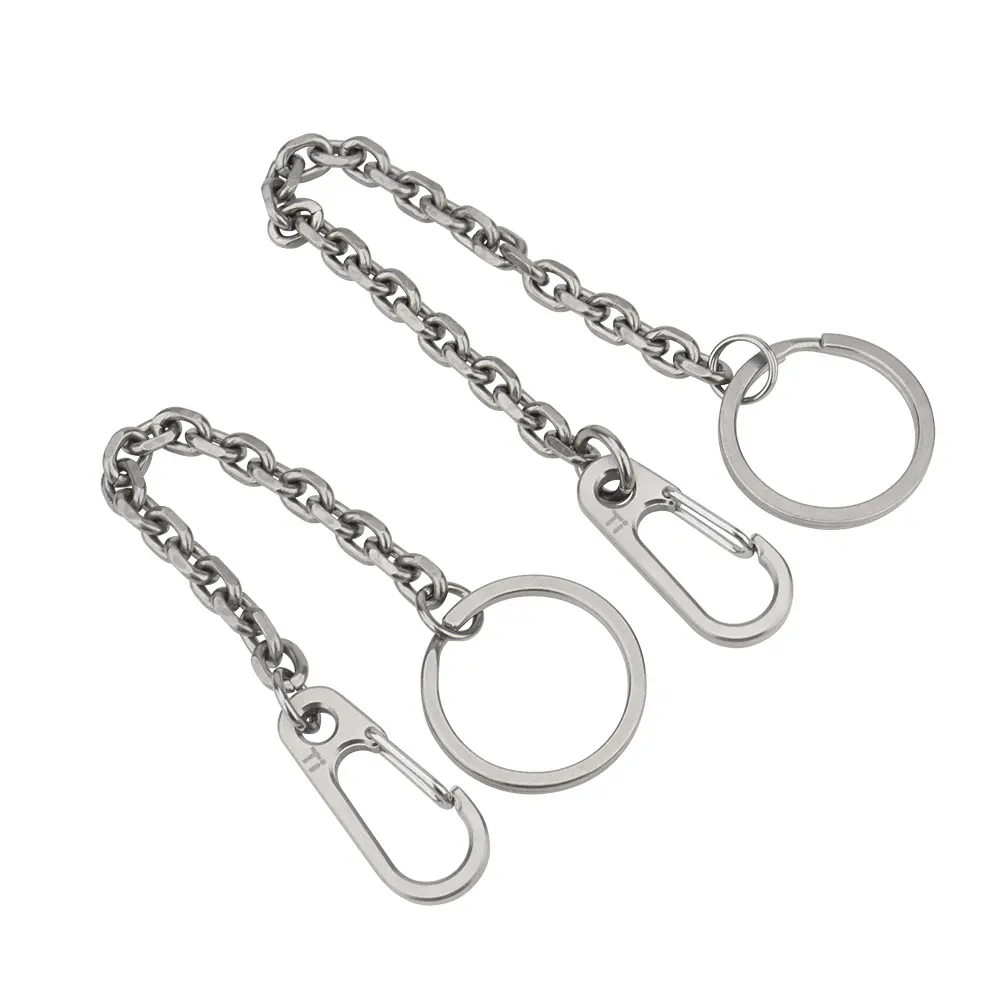 Short Chain Titanium Key Belt Buckle Titanium Alloy Key Waist Ring Outdoor Tool EDC