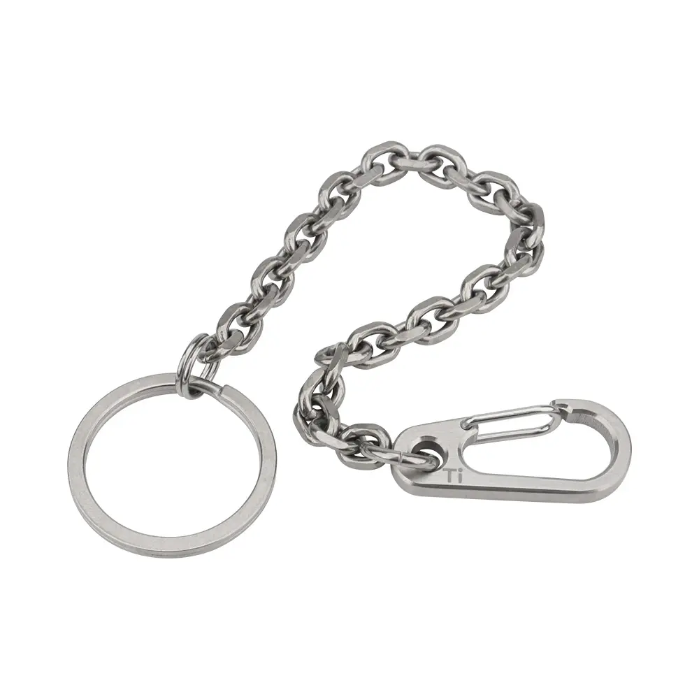 Short Chain Titanium Key Belt Buckle Titanium Alloy Key Waist Ring Outdoor Tool EDC
