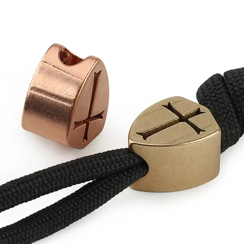 Brass Knife Beads Umbrella Rope DIY EDC Red Copper Cross Lanyard Paracord Bead