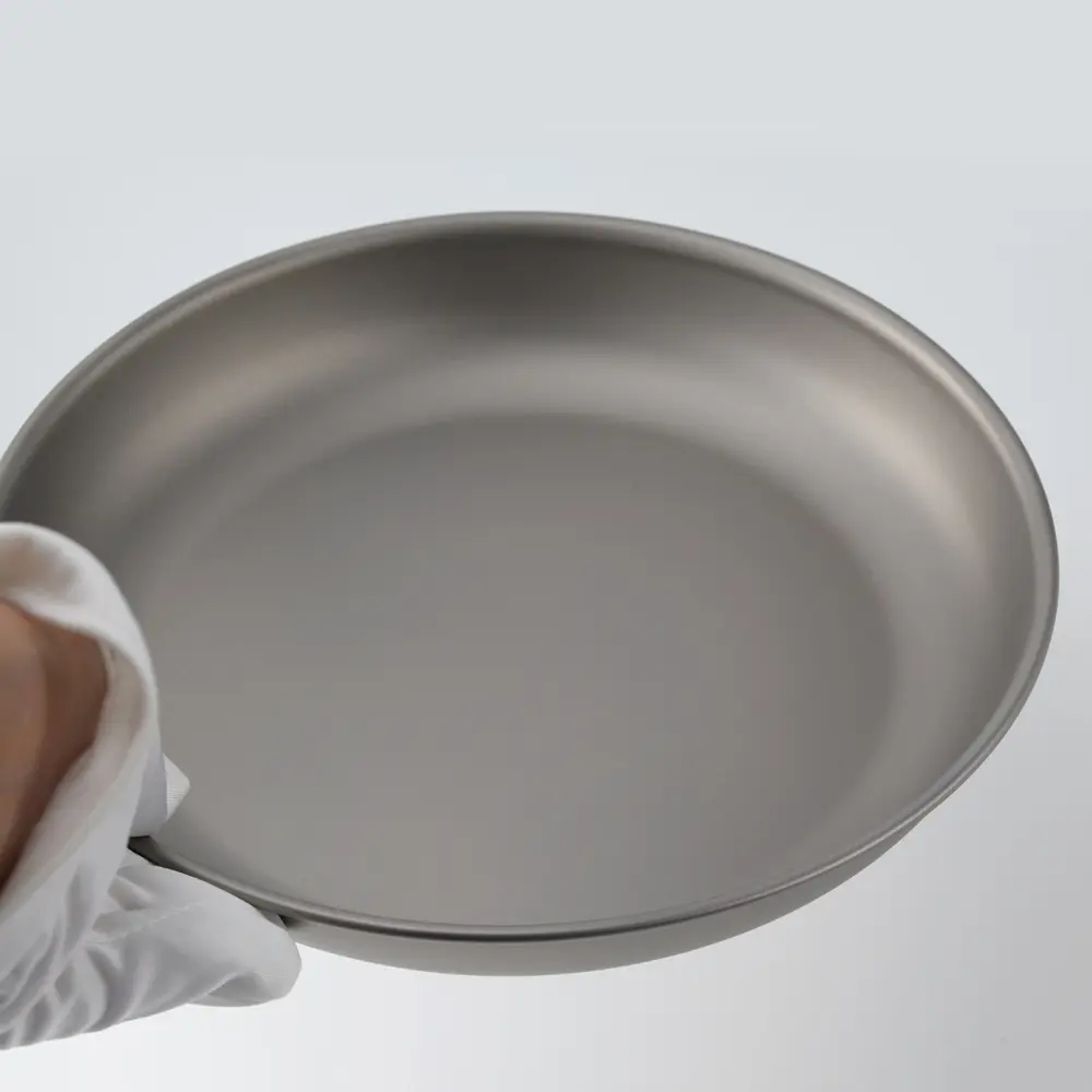 Round Titanium Plate Bowl Outdoor Camping Picnic Tableware Dish