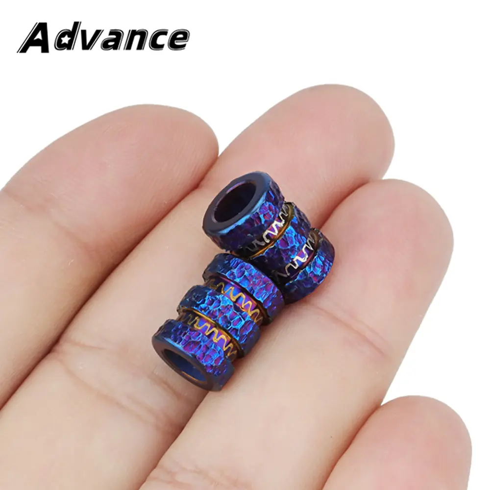 1pc Cylinder Bead Paracord Pendant Accessories Titanium Bead Umbrella Rope Keychain Bracelet DIY Bead