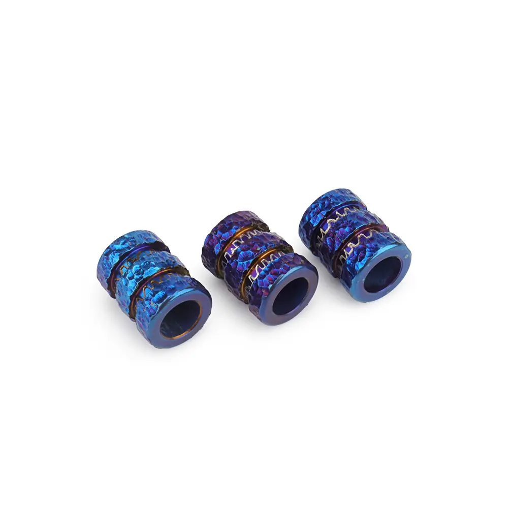 1pc Cylinder Bead Paracord Pendant Accessories Titanium Bead Umbrella Rope Keychain Bracelet DIY Bead
