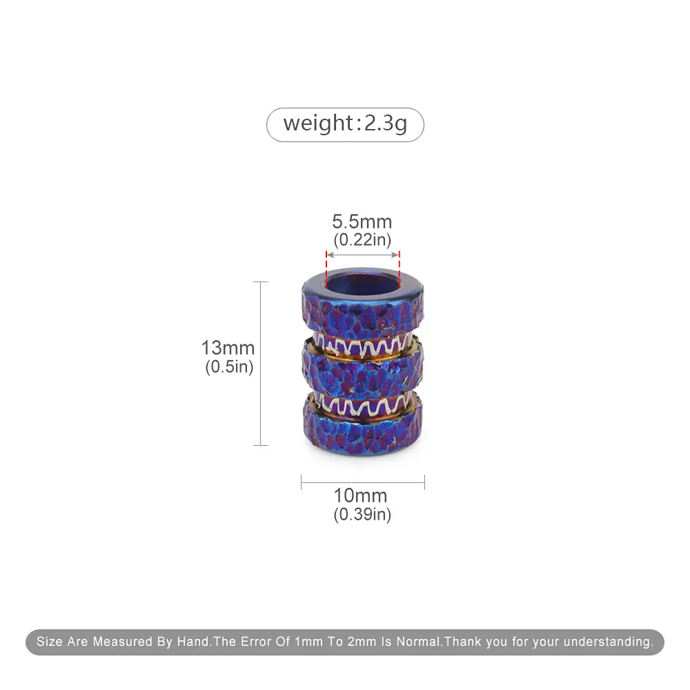 1pc Cylinder Bead Paracord Pendant Accessories Titanium Bead Umbrella Rope Keychain Bracelet DIY Bead