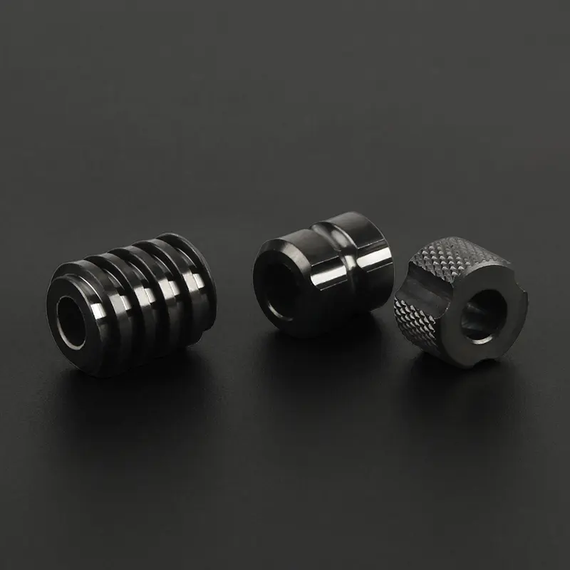 Black Titanium Alloy Knife Beads Paracord Umbrella Rope EDC Screw Thread Paracord Bead Zipper Accessories