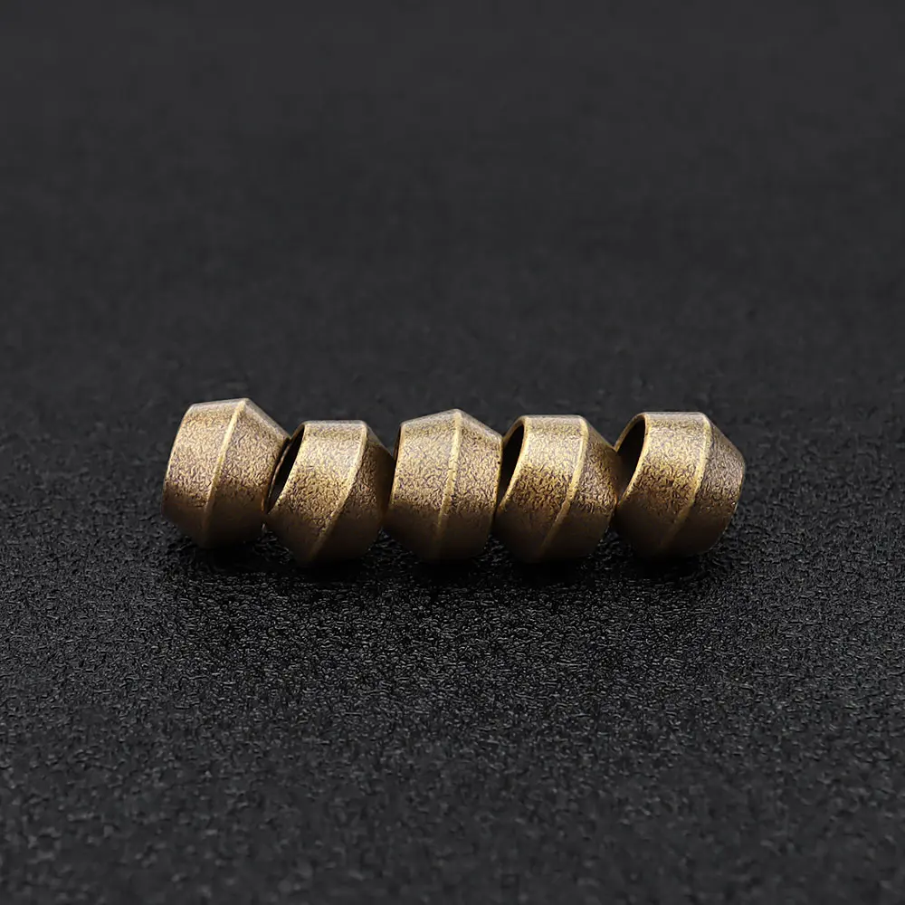 5pcs Small Brass Beads Umbrella Rope Cord Pendant Paracord Bead Flashlight Tail Bead