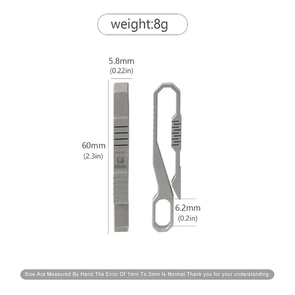 Titanium Belt Buckle Titanium Alloy Clip Pocket Tools Keychain Holder EDC Tool For Outdoor Camping