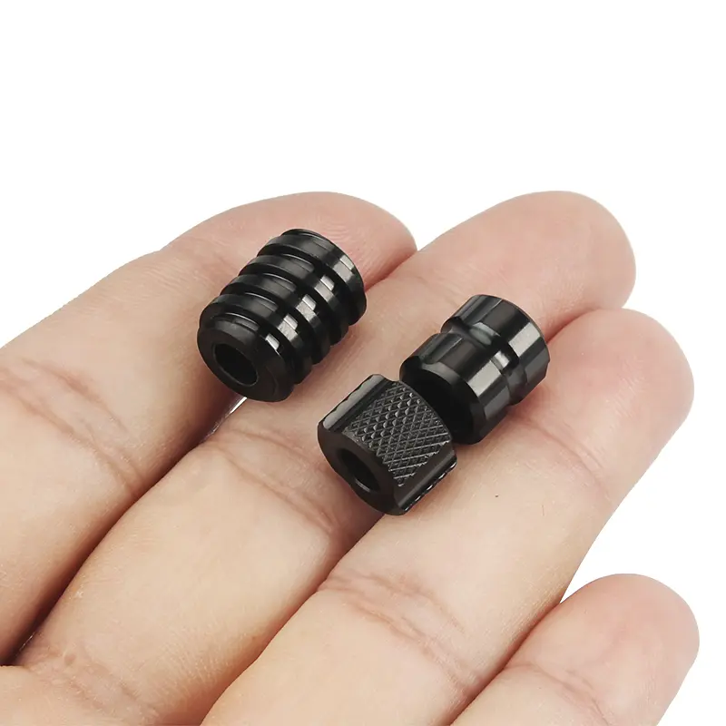 Black Titanium Alloy Knife Beads Paracord Umbrella Rope EDC Screw Thread Paracord Bead Zipper Accessories