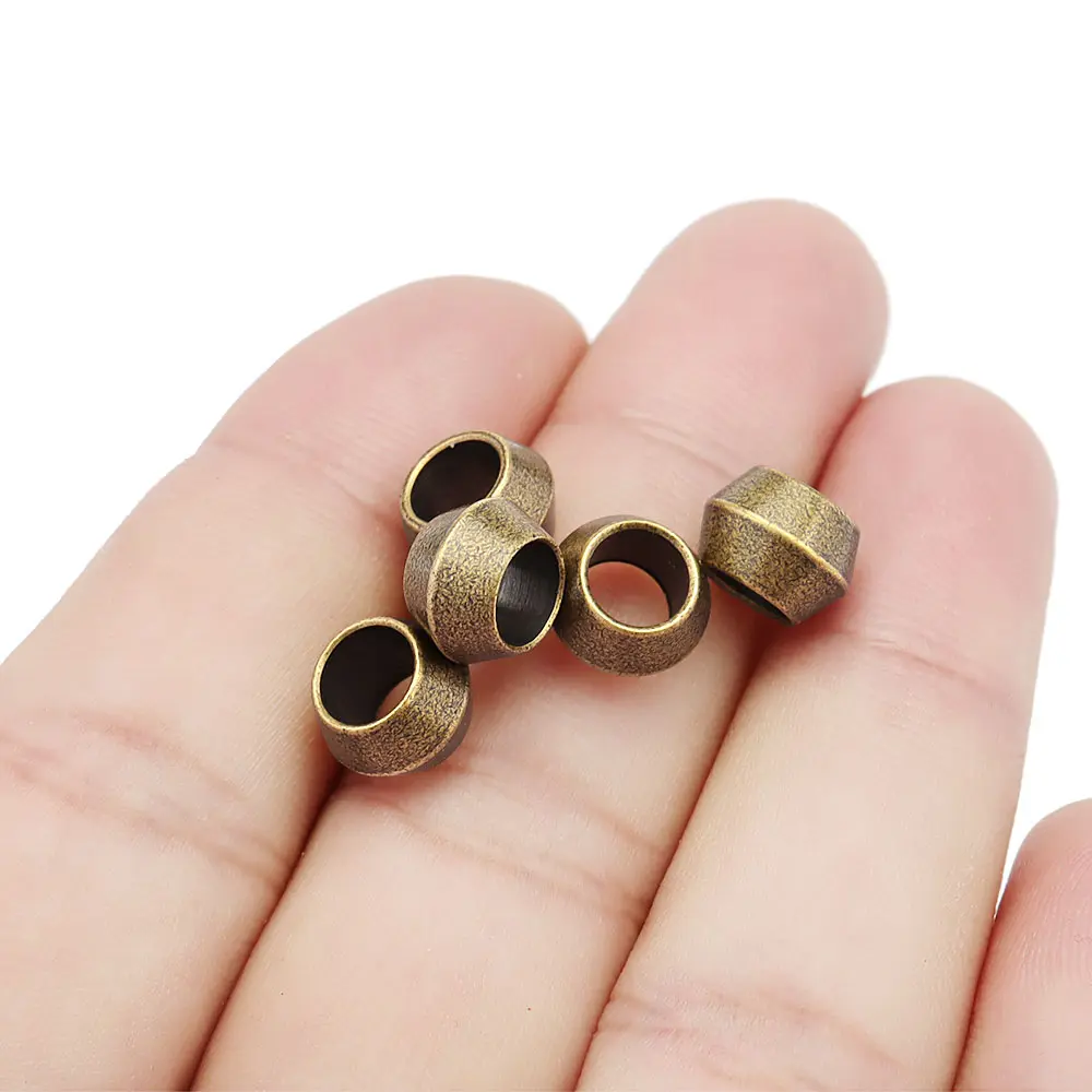 5pcs Small Brass Beads Umbrella Rope Cord Pendant Paracord Bead Flashlight Tail Bead