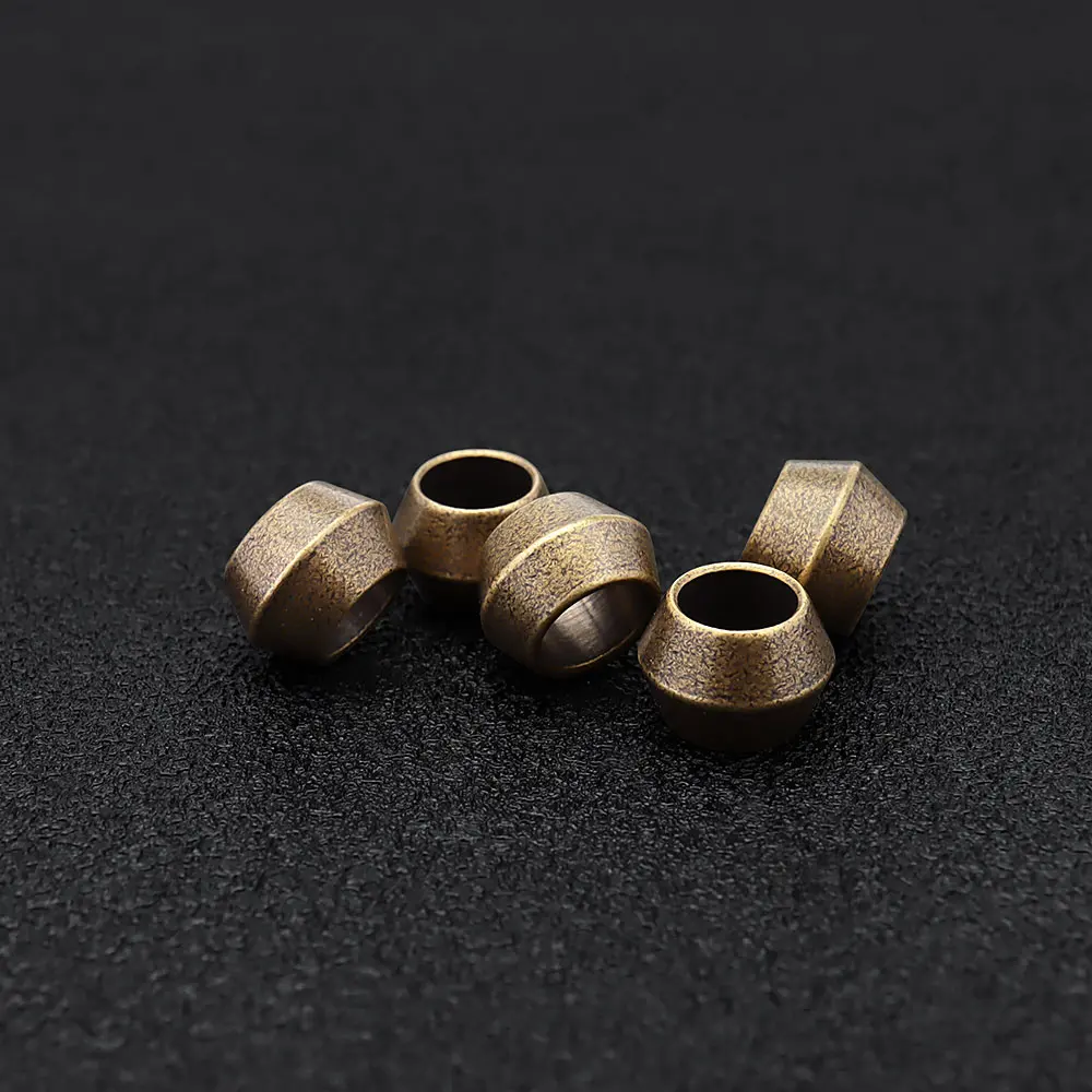 5pcs Small Brass Beads Umbrella Rope Cord Pendant Paracord Bead Flashlight Tail Bead