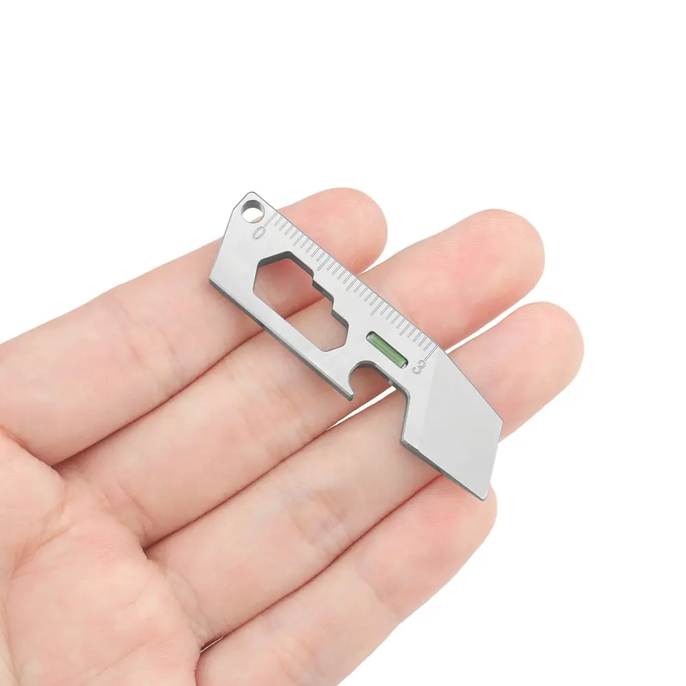 Small Titanium Alloy Crowbar Keychain Pendant EDC Multi-function Bottle Opener Tool EDC